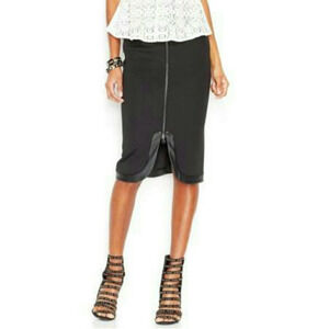 Bar III NEW Black Faux-Leather‎ Women Size Large L